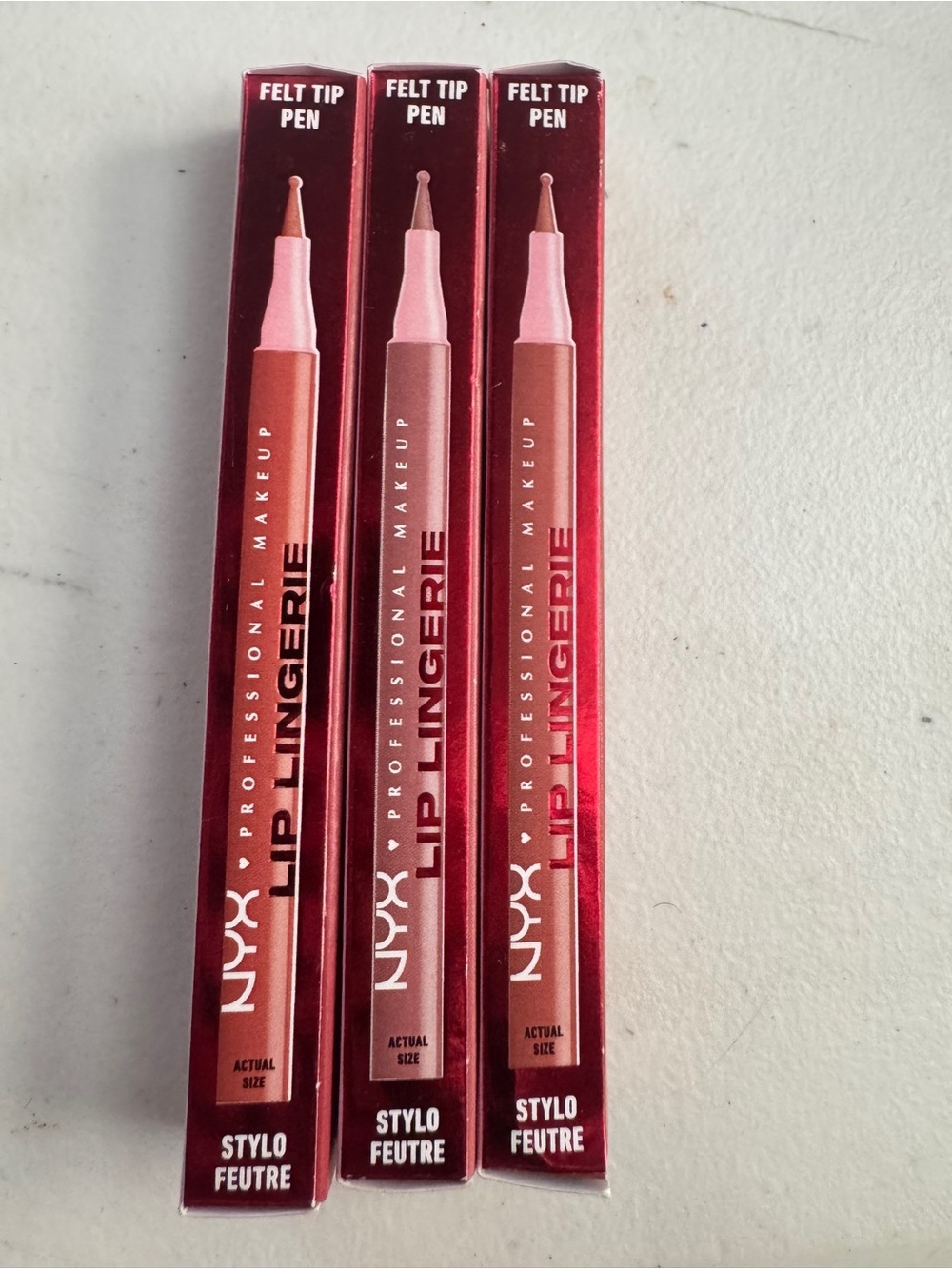 NIB NYX PROFESSIONAL MAKEUP LIP LINGERIE 3-PIECE LIP LINER STAIN SET π - Picture 4 of 8